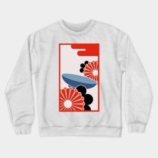 Chrysanthemum and Sake Cup Crewneck Sweatshirt